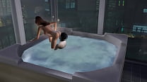 Ночной секс в ванной